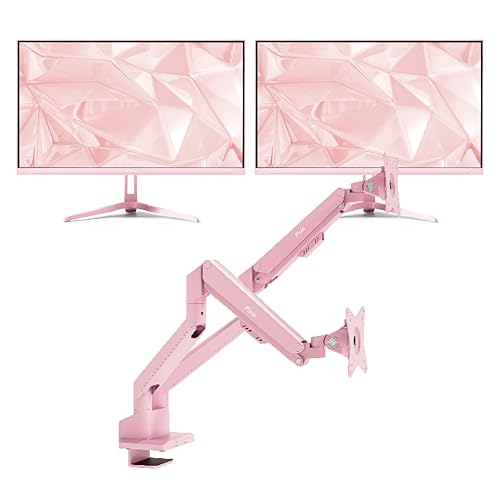 Image of Pixio Two PX249 Wave Pink 24 inch 240Hz Refresh Rate FHD 1080p Resolution IPS Panel 4ms GTG Response Time Gaming Monitor and PS1D Wave Pink Dual Monitor Arm