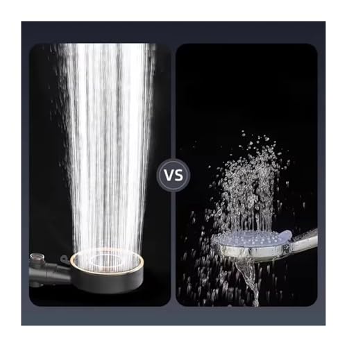 Pommeau de douche haute pression 3 modes stop spray nozzle noir avec support mural - 3