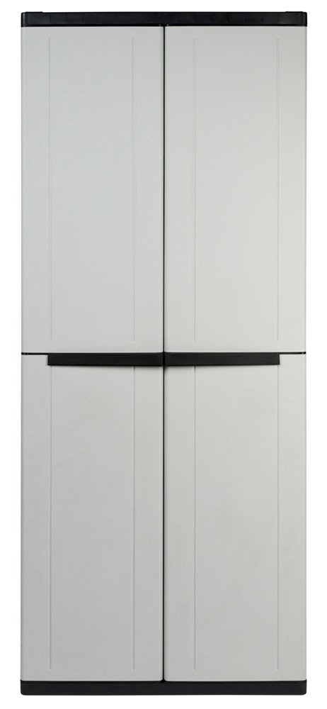 Kreher Kunststoffschrank Werkstattschrank, abschließbar, Grau