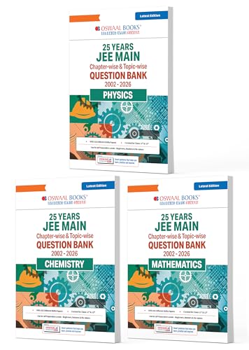 Image of JEE Main 25 Years' (203 Shifts: 2002 - 2026) Chapter-wise & Topic-wise Physics, Chemistry & Mathematics ( Set of 3 Books) Question Bank For 2027 Exam