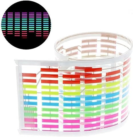 KINGCOO Sound Music Activated Sensor Car Sticker Equalizer Rhythm LED Flash Light Audio Voice Rhythm Light (90×25cm, Multicolor)