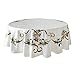 Benson Mills Heavyweight Engineered Printed Jacquard Fabric Christmas Table Cloth, for Holiday, Winter, and Christmas Tablecloth (Merry Ribbons, 70