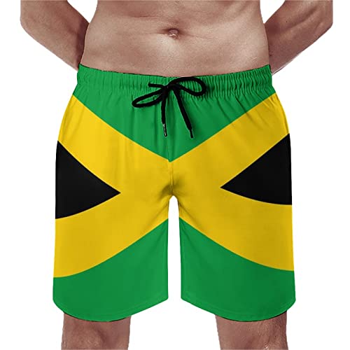 Mens Jamaican Flag Swim Trunks Quick Dry Board Shorts with Mesh Lining2