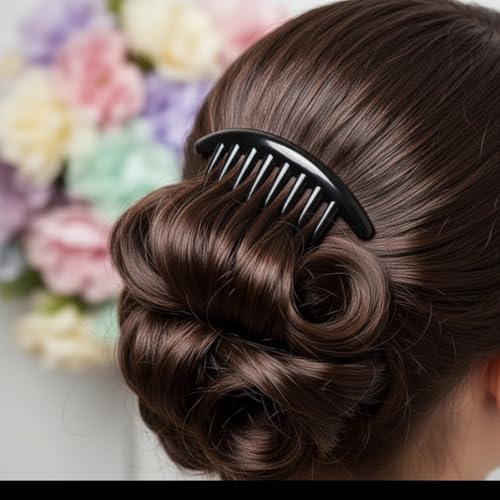 Set de 3 peines laterales para cabello negro y marrón miniatura 3