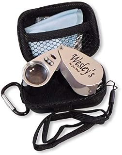 40X Jewelers Loupe Magnifier Hand Lens LED/UV Illuminated, Jewelry Magnifying Glass with Travel