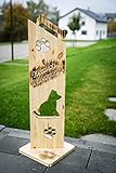 Geflammt Holz Deko Schild geflammt Herzlich Willkommen Hund NR7