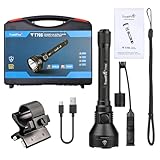 TrustFire T70S Kit Linterna Caza LED Alta Potencia 2350 Lúmenes, Linterna Táctica Recargable de Largo Alcance 1050 metros Super Brillante Impermeable para Caza Búsqueda y Rescate, Camping