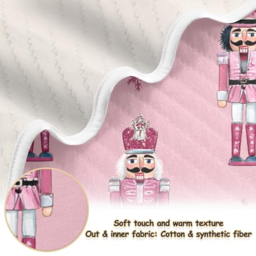 Image of Christmas Nutcrackers Pinks Baby Blankets