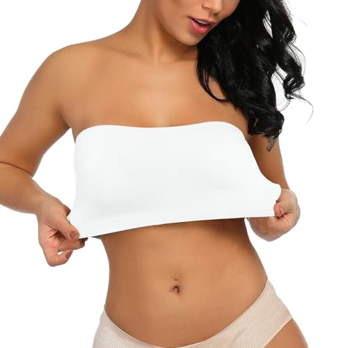 Sujetador bandeau sin Costuras Sujetador Boob Tube sin Tirantes Elástico Sujetador de Banda de Mujeres Sujetador sin Tirantes con Relleno Sujetador de Tubo sin Costura Tallas Variadas Sujetadore
