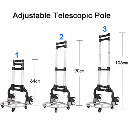 Carretilla plegable portátil con ruedas sólidas 75 kg miniatura 5