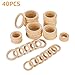 Produktbild VABNEER 40 Stücke Holzring Baby Natürliche Hölzern Ringe Holzring DIY für DIY handgefertigte Dekorationen, Armband Halskette DIY Handwerk, Baby Kinderkrankheiten