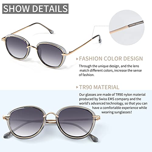 Sunglasses for Women & Men Retro Classic Aviator Vintage Sunglasses for Driving with UV Protection AB22053
