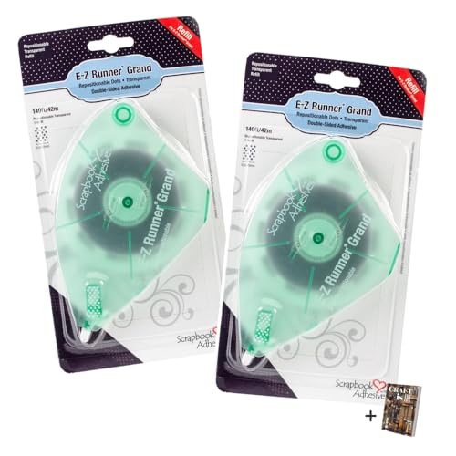 Select Kits-Scrapbook Adhesives by 3L E-Z Runner Grand Repositionable Dots Refill-2 Pack 140 ft Refillable Applicator for Arts and Crafts & Home Office-Zero Waste Removable Adhesive Dots with Ebook