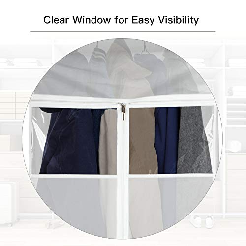 Zilink Large Garment Bags for Storage 43 inch (2 Pack) Dust-Proof Hanging Garment Rack Cover Suit Bags Organizer Hanging Clothes Cover for Suit Coats Jackets Dress Storage - Thumbnail 6