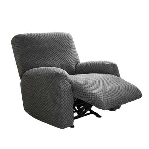 Funda de sillón reclinable elástica OBASDFD protectora gris oscura con bolsillo lateral útil 2