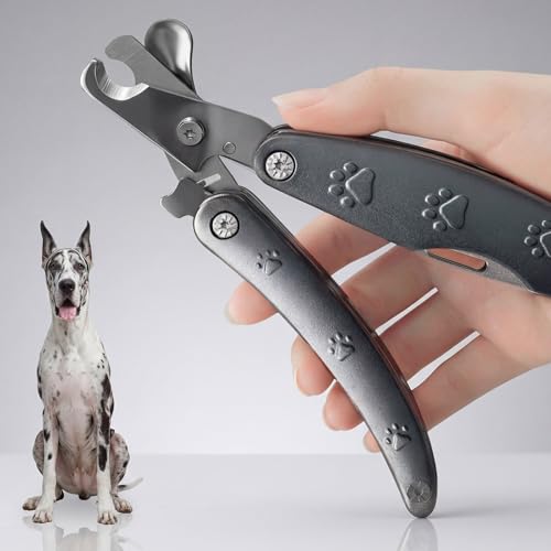 Best Dog Nail Clippers for Anxiety Sensitive Dogs, Sharp Blade for Large Dog, Cut Through Thick Nail Smoothly, 3 in 1 Compact Build-in Nail File & Comb, Heavy Duty Professional Canine Nail Clipper