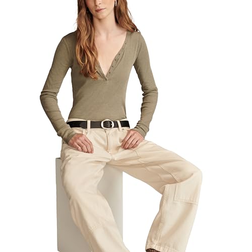 Image of Lucky Brand Women's V-Neck Snap Henley