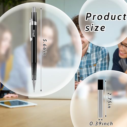 Image of Outus 8 Pcs Mechanical Pencil Metal Retractable Automatic Drafting Pencils Refills for Writing Drawing Signature Sketching Illustration Student Teacher Appreciation Giftsn(0.5 mm,Black)