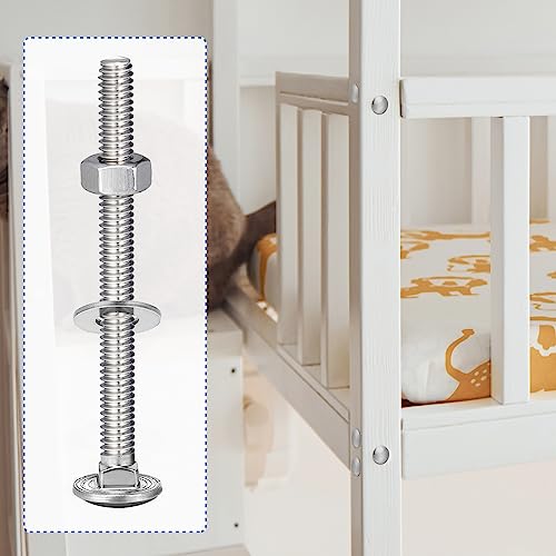 Image of Zonon 50 Sets 1 /4-20 x 3 Stainless Steel Carriage Bolts and Nuts Kit Round Head Square Neck Carriage Bolts Screws and Hex Nuts and Flat Washers, Stainless 18-8 Full Thread Coverage (Silver)