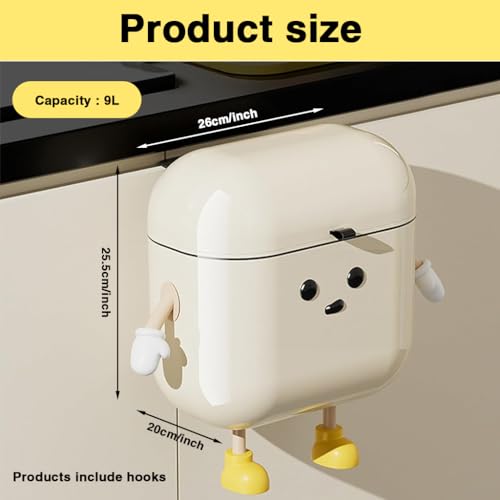 Image of HASTHIP Kitchen Waste Bin 9L Plastic With Lid, Hanging Mount