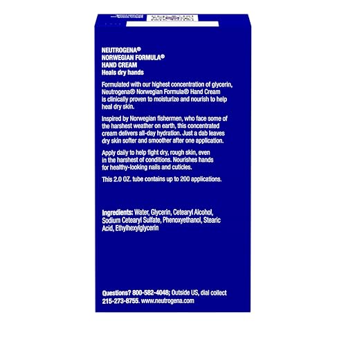 Image of Neutrogena Norwegian Formula Moisturizing Hand Cream for Dry, Rough Hands, Fragrance-Free Glycerin Hand Lotion for Softer Skin, Concentrated Intensive Hand Cream, 2 oz