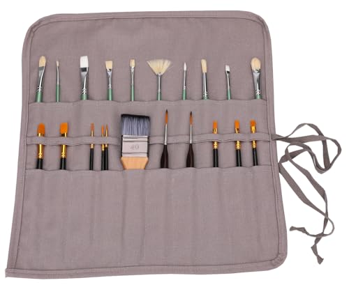 abaría Bolso estuche enrollable para pinceles para pintar al Óleo/Acrílica/Acuarela