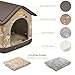 Jiupety Hundehütte Innen, 2XL Größe Indoor Hundehütte für große Hunde, Warme Höhle Schlafnest Bett für Katzen und Hunde, Braun