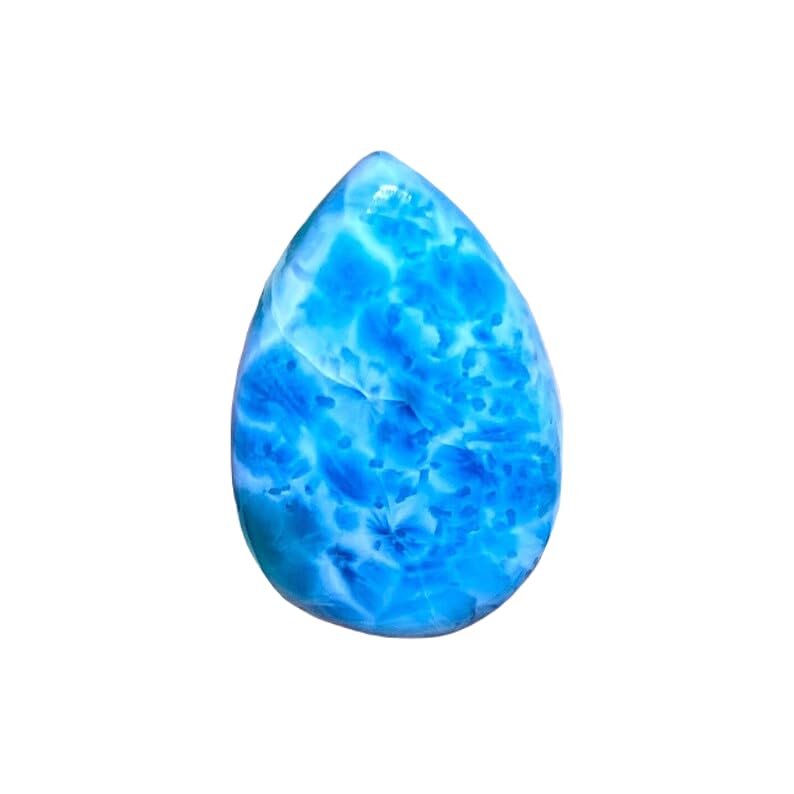 Larimar gemme naturelle 30x20x5mm cabochon poire pour fabrication bijoux bricolage