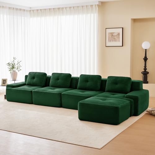 Image of Corduroy Modular Sectional Sofa, Oversized Cloud Couches for Living Room