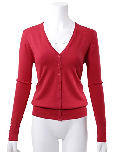 Image of Allsense Women's Long-Sleeve V-Neck Cardigan Sweater | Button Down, Lightweight Soft Knit