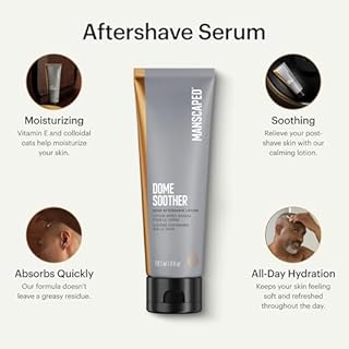 MANSCAPED® Dome Soother Men’s Head Aftershave Lotion – Infused with Aloe & Colloidal Oats for Soothing & Hydrating Scalp Skin, Quick Absorbing & Dries Clear Relieving Post-Shave Discomfort, 4 fl. Oz.