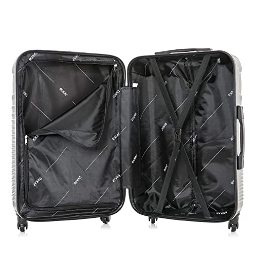 Image of DUKAP INCEPTION Luggage with Spinner Wheels | Durable Lightweight Hardside Suitcase, Travel Bag with Handle and Trolley, 24-Inch Medium Checked Luggage | Black