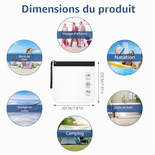 LOPHE Lot de 4 Sacs de Trousse de Toilette Transparents Noirs 20x20cm avec Poignées - Trousse Toilette de Voyage Étanche pour Valise Cabine - Organisation Cosmétiques et Accessoires Homme Femme – Image 2