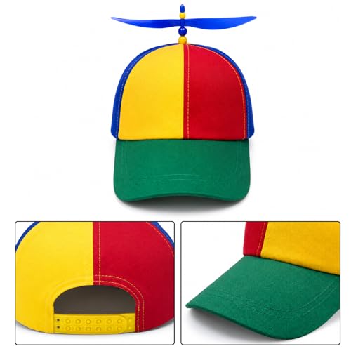 Image of Colorful Helicopter Baseball Cap: Neutral Adjustable Cute Baseball Helicopter Propeller Cap Snapback Cap