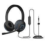 Cyber Acoustics 3.5mm Stereo Headset (AC-5002) with Noise-Canceling Microphone for PCs, Tablets, and Cell Phones in The Classroom or Home