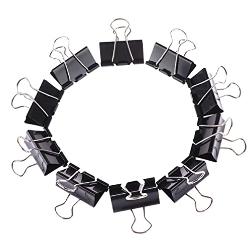 GLUN® Papers Binder Clips Black 41mm, Clamp For Office, Home, School And Institutions Use, Holding Files Paer, Organize Papers And Notes Letter (24 Pcs) Pack Of 2 For Rs. 115 @ 88% off