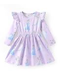 Disney Frozen Elsa Toddler Dress Little Girls A-Line Ruffle Long Sleeve Casual Winter Fall Clothes Cute Kids Outfit Gift Party Costume Sizes 3T