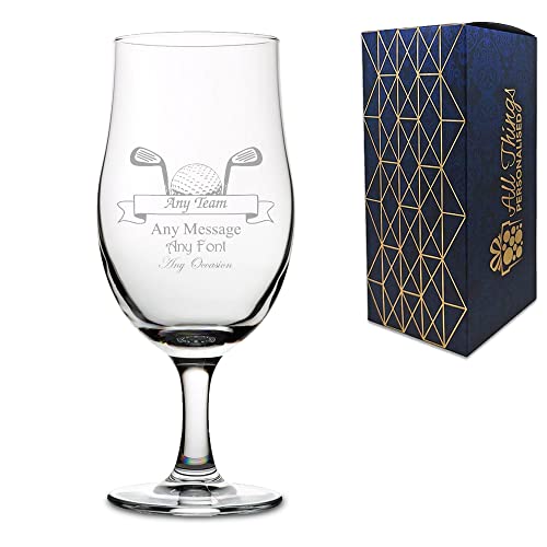 Personalised Engraved Sports Award Golf Trophy, 20floz Stemmed Glass, Arrives Gift Boxed, Perfect for Any Award, Team and Occasion - Product Engraved in The UK