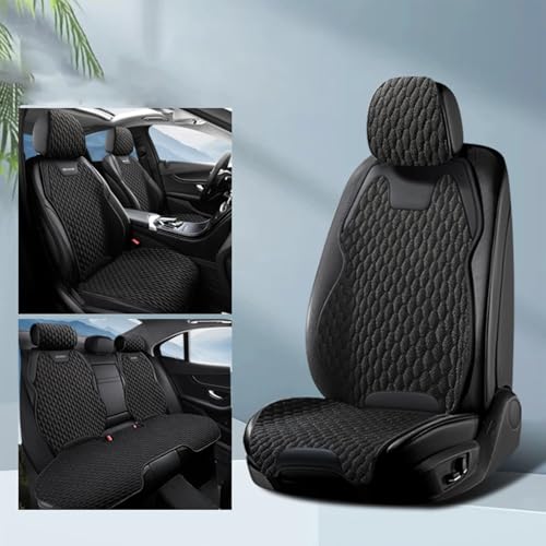 に適用 ダイハツタフトの第3世代LA900S/LA910Sモデル 車 シートカバー (2020.6-現在) 四季対応・全包囲設計|麻素材|通気性・滑り止め|簡単取り付け|車シート保護|マルチフィット・洗える|分割デザイン(ブラック,5席)