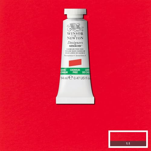 Winsor & Newton Designer's Gouache, 14 ml (0.47oz) tube, Cadmium-Free Red by Winsor & Newton - Used condition - Image 2