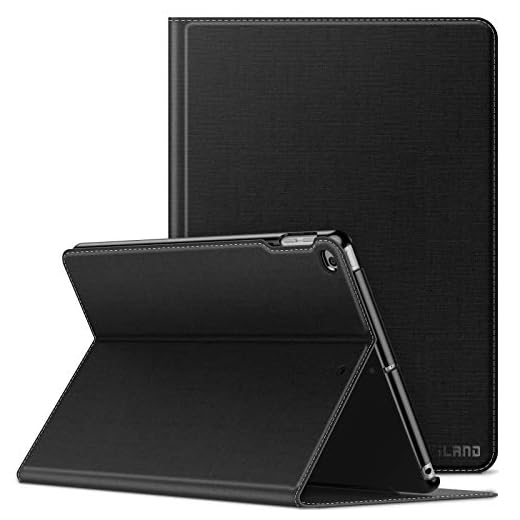 INFILAND iPad Air 2/ipad Air fodral, iPad 2018/2017 9,7 tum fodral (sjätte /5:e generationen), stöttåligt läderstativ, smart skydd med automatisk sov/vakna passform ipad Air 2/ipad Air, ipad 9.7 2018/2017, svart