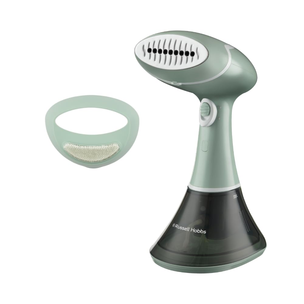 Russell Hobbs Plancha vertical vapor [1600 W, vapor 22 g/min] Steam Genie Essential (antibacteriana, calentamiento rápido, acero inoxidable, apta para viajes, depósito 200 ml, quitapelusas) 25592-56