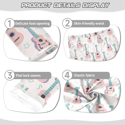 Acoustic Guitar Girls Leggings,Workout Leggings for Girls Toddler Athletic Leggings Size for 3-10T3