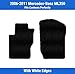 White Edge Custom Fit Front Carpet Floor Mats, Black, Compatible with Mercedes-Benz ML350 2011 2010 2009 2008 2007 2006