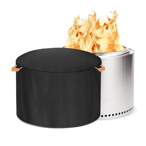 Schutzhülle Fürfeuerschale Für Solo Stove, Runde Feuerstellenabdeckung Für Den Außenbereich, Uv-Beständig , Rauchfreie Gewebe Feuerkorb ,Feuerstelle Abdeckung(Bonfire - 56D x 41H)