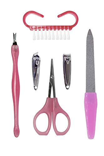 Majik Combo Of 6 Pcs Manicure Kit For Perfect Nail Care At Home For Women And Girls Pink 20 Grams Pack Of 1