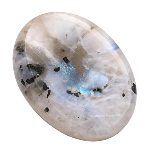 Amazing Gemstone Rainbow Moonstone Worry Stone Crystals, Healing Stones