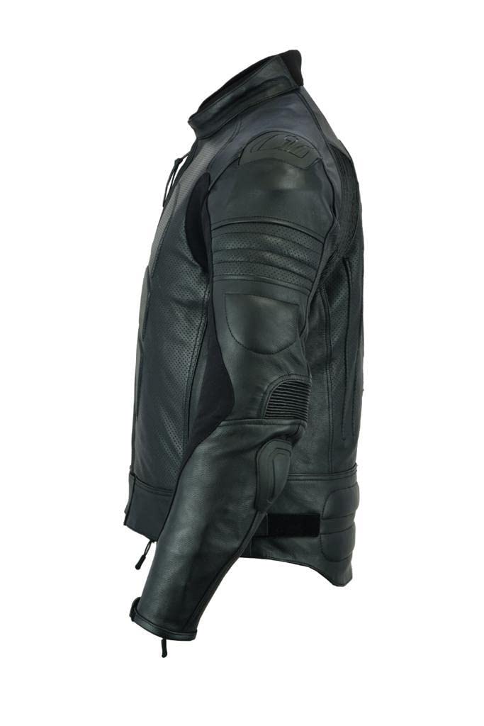 MBJ-22AIR - Chaqueta de piel perforada para hombre, blindada y blindada externa