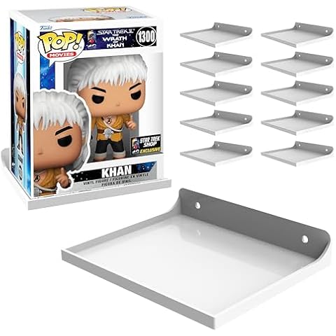 Carpenter Woods 5 Pack Funko Pop Shelves Wall Display Shelf for Collectibles, Funko Pop Display Stand Holder, Vinyl Toys Action Figure Display Case Funko Pop Stand Wall Mount Storage Organizer CLEAR Cover