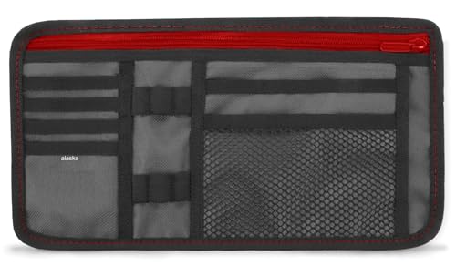 Image of Alaska 1-Pack Car Sun Visor Organizer | 8 Compartment Car Organizer for Visor | Car and SUV Organizer with Holder and Slots for Sunglasses, License, Registration, and More. (Grey)
